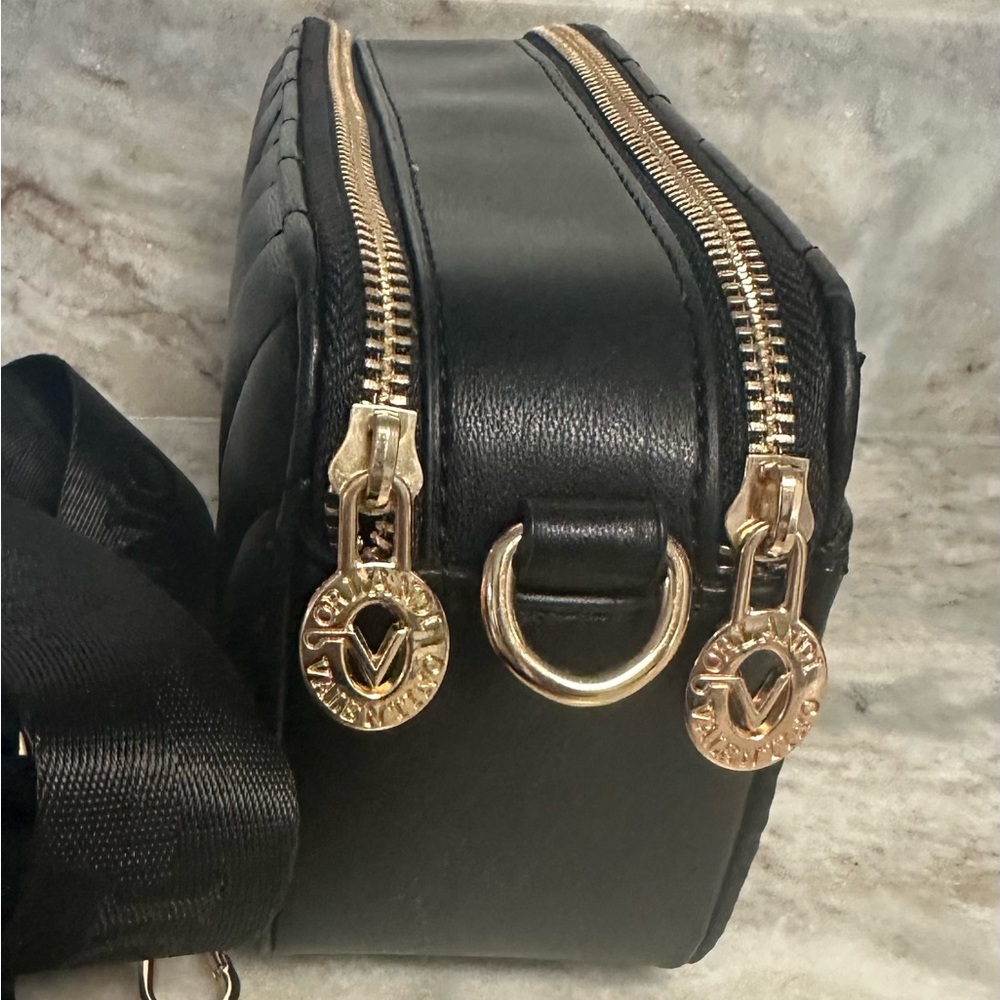 Valentino Orlandi Black Crossbody Camera Bag with Gold Details - Picture 3 of 8